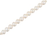 White Cultured Freshwater Pearl Large Hole Potato appx 8-9mm Shape Bead Strand appx 7.5-8"