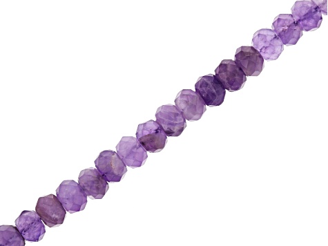 Uruguayan Amethyst Faceted appx 8x5mm Rondelle Bead Strand appx 15-16"
