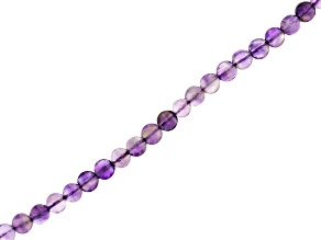 Amethyst Faceted appx 5mm Coin Bead Strand Appx 14-15"