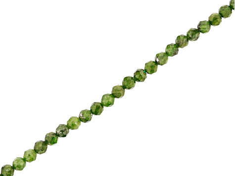 Chrome Diopside Faceted Round Bead Strand appx 15-16"