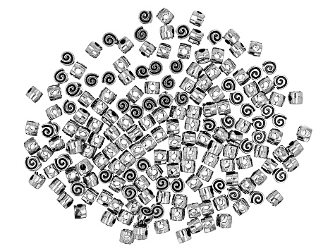 Marrakesh Inspired Spiral Flat Round Bead in Silver Tone in 3 Sizes 400 Beads Total