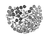 Marrakesh Inspired Spiral Flat Round Bead in Silver Tone in 3 Sizes 400 Beads Total