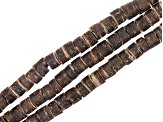 Coconut Shell Tumble Heishi Shape Bead Strand Set of 10 in 3 Colors appx 23"