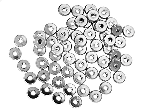 Stainless Steel Spacer Beads Disc Shape in 3 Sizes with Large Hole 100 ...