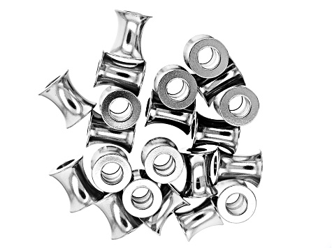 Stainless Steel Bugle Spacer Beads in 2 Sizes with Large Hole 40 Beads Total