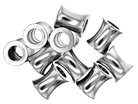 Stainless Steel Bugle Spacer Beads in 2 Sizes with Large Hole 40 Beads Total