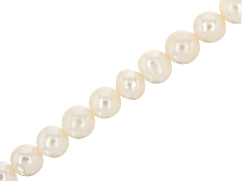 White Cultured Freshwater Pearl Potato Shape Bead Strand appx 13-14"
