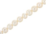 White Cultured Freshwater Pearl Potato Shape Bead Strand appx 13-14"