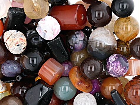 Makers Big Bead Stash - 1lb Multi-Stone Mix in Assorted Shapes, Sizes and Colors
