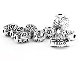 Indonesian Inspired Spacer Beads in Antique Silver Tone in 3 Styles 210 Pieces Total