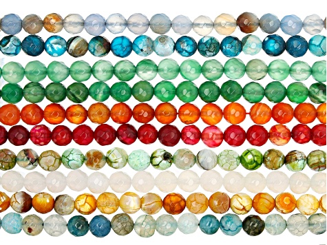 10 Strds Transparent Glass Beads Round Smooth Solid Color Heated Loose Beads 8mm