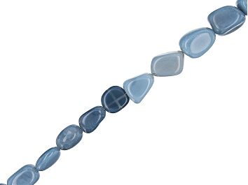 Picture of Blue Opal Graduated appx 10x7.5-12.5x8mm Nugget Bead Strand appx 14-15"