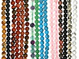 Multi-Stone Round appx 6mm Bead Strand Set of 16 appx 14-15"
