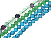 Multi-Stone Round appx 6mm Bead Strand Set of 16 appx 14-15"
