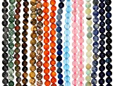 Multi-Stone Round appx 6mm Bead Strand Set of 16 appx 14-15"