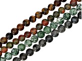 Multi-Stone Round appx 6mm Bead Strand Set of 16 appx 14-15"