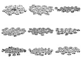 Flower Design Metal Spacer Beads in Antique Silver Tone in 9 Styles 200 Pieces Total