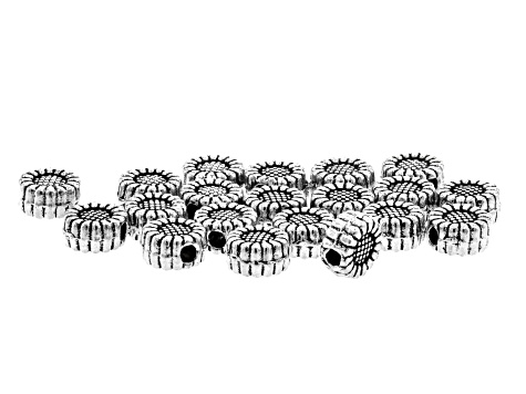 Flower Design Metal Spacer Beads in Antique Silver Tone in 9 Styles 200 Pieces Total