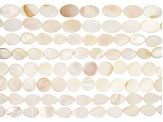 White Mother of Pearl Bead Strand Set of 8 in 4 Shapes appx 14-15"
