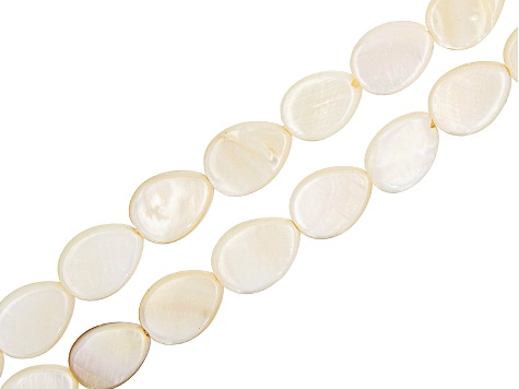White Mother of Pearl Bead Strand Set of 8 in 4 Shapes appx 14-15"