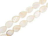 White Mother of Pearl Bead Strand Set of 8 in 4 Shapes appx 14-15"
