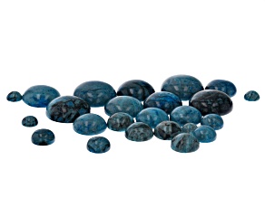 Blue Marble Undrilled Cabochon appx 6-16mm Round in 6 Sizes 24 Pieces Total