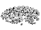 Stainless Steel Bicone Spacer Beads with Large Hole in 5 Sizes 90 Beads Total