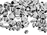 Stainless Steel Bicone Spacer Beads with Large Hole in 5 Sizes 90 Beads Total