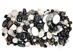 1lb. Monochromatic Shades Multi-Stone Bead Parcel in Assorted Shapes and Sizes