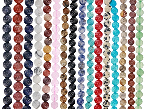 Smooth Round, Multi Stone Beads, Choose Size (16 Strand)