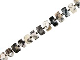 Dendritic Opal & Chalcedony Mix Graduated Faceted appx 7-11mm Heishi Shape Bead Strand appx 15-16"