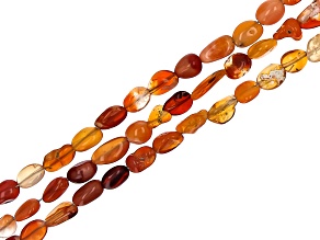Mexican Fire Opal Graduated 3x2-8x4.5mm Nugget Bead Strand Set of 3 appx 15-16"