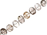 Copper Rutile Quartz Faceted appx 11x8-12x9mm Oval Shape Bead Strand appx 15-16"