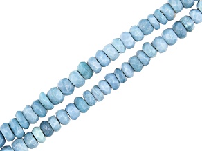 Blue Opal Graduated Faceted Rondelle appx 4x2-5x3mm Bead Strand Set of 2 appx 15-16"