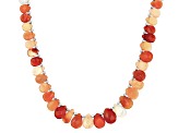 Mexican Fire Opal Graduated Faceted Teardrop Shape appx 8x5-13x10mm Bead Strand appx 15-16"