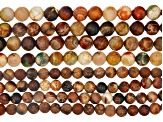 Matte Agate & Matte Earth Agate Round appx 8-10mm Bead Strand Set of 8 appx 14-15"