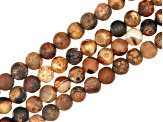 Matte Agate & Matte Earth Agate Round appx 8-10mm Bead Strand Set of 8 appx 14-15"