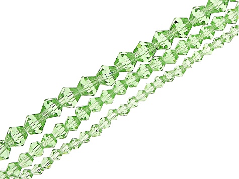 Chinese Crystal Glass Faceted appx 3-6mm Bicone Bead Strand Set of 30 in 10 Colors appx 13-15"