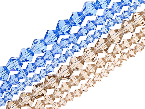 Chinese Crystal Glass Faceted appx 3-6mm Bicone Bead Strand Set of 24 in 8 Colors appx 13-14"