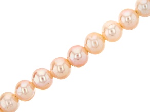 Peach Cultured Freshwater Pearl appx 8.5-10mm Potato Shape Bead Strand appx 7.5-8"
