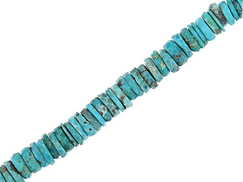 Turquoise Graduated Faceted appx 4-7mm Wheel Shape Bead Strand appx 15-16"