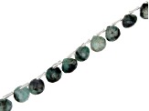 Emerald Faceted appx 7-10.5mm Pear Shape Bead Strand appx 15-16"