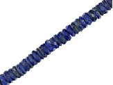 Lapis Lazuli Graduated appx 4-6mm Faceted Wheel Shape Bead Strand appx 15-16"