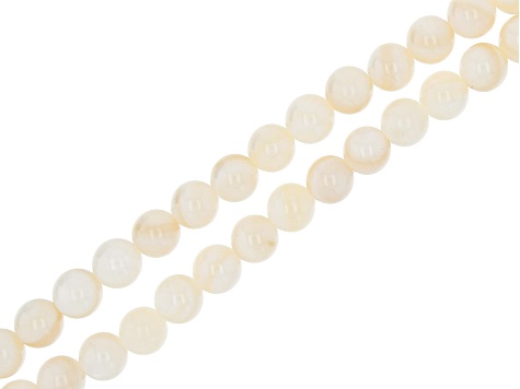 Shell and Mother of Pearl Round appx 5-6.5mm Bead Strand Set of 6 in 3 Colors appx 15-16"