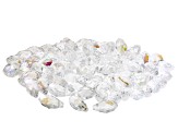 Rainbow Coated Crystal Glass Faceted Briolette Shape Top Drilled Beads 175 Pieces Total