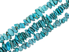 Blue Turquoise Bead Strand Set of 3 appx 15-16"
