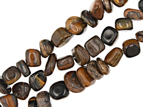 Tigers Eye Tumbled appx 11-13mm Nugget Bead Strand Set of 3 appx 13-13.75"