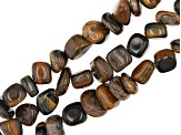 Tigers Eye Tumbled appx 11-13mm Nugget Bead Strand Set of 3 appx 13-13.75"