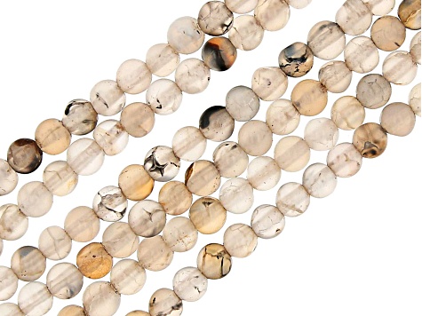 Agate appx 4-6.5mm Round Bead Strand Set of 8 appx 13-13.75"