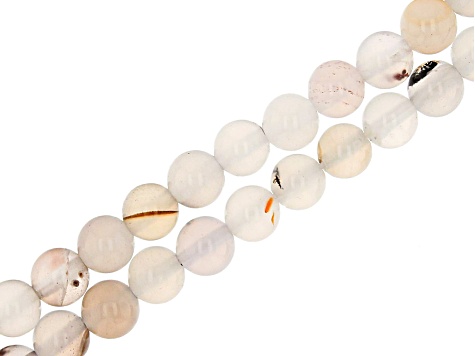 Agate appx 4-6.5mm Round Bead Strand Set of 8 appx 13-13.75"